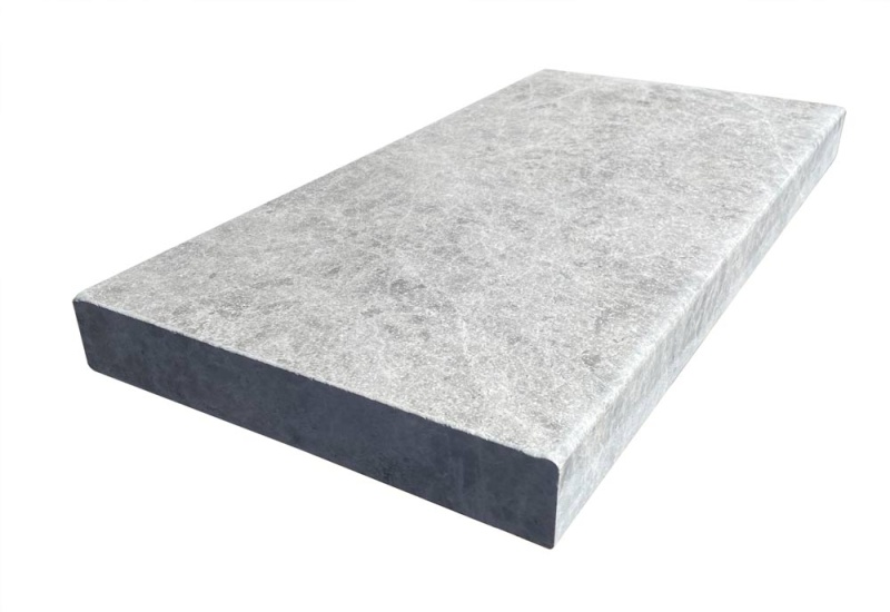 Tundra Gray Marble Modern Coping - Sandblasted & Brushed