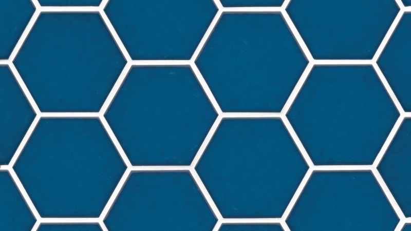 Hedron Flat Electric Blue Ceramic Tile - Glossy - 4" X 5"