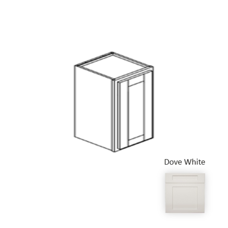 Framed Shaker Classic Dove White Natural Clear Coat Wood Kitchen Wall Cabinet, 15" x 42" x 12"