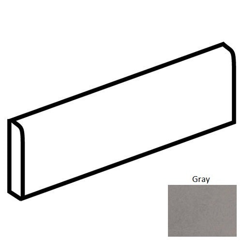 Moroccan Concrete Gray Porcelain Bullnose Trim