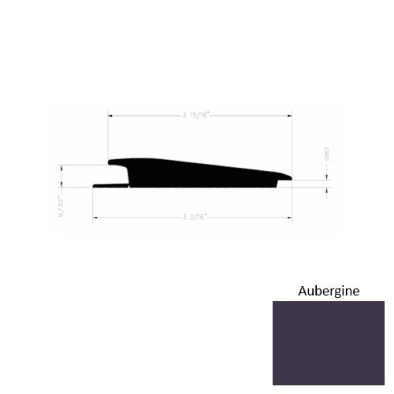 Solid 73 Aubergine Rubber Rolling Traffic Transition - 3 3/16" X 9 Ft (108") X 1/4" - 0.080"