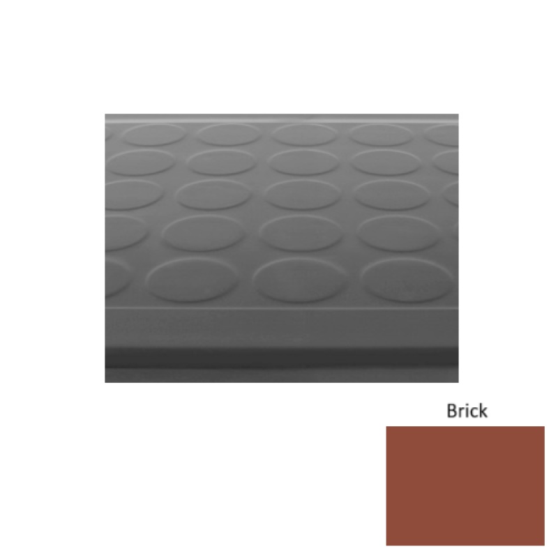 Solid 92 Brick Low Profile Raised Circular Rubber (Sq) Stair Tread - Textured