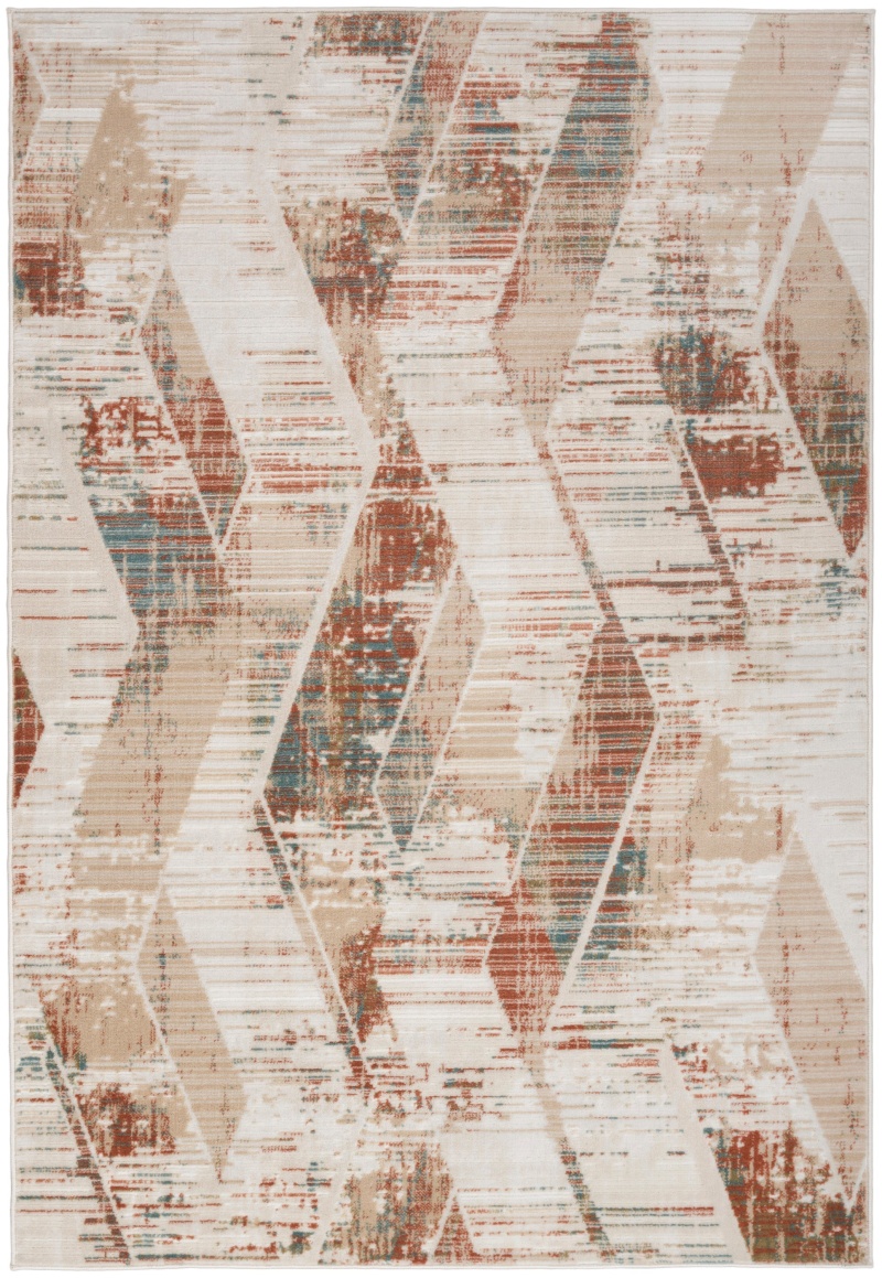 Thalia THL01 Cream Multicolor Area Rug, 6 ft x 9 ft