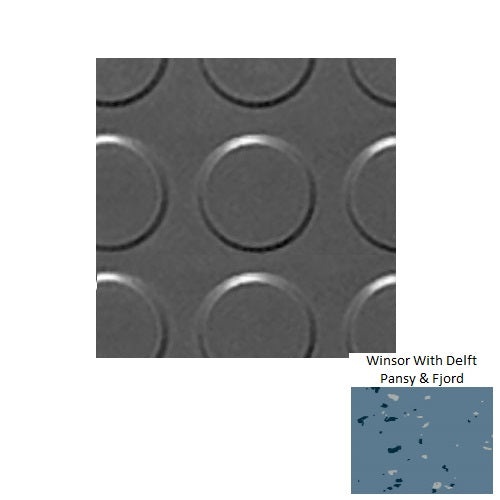 Spextones Winsor With Delft Pansy & Fjord Rbt Radial High Profile Rubber Distinct Designs Tile - Textured - 18" X 18"