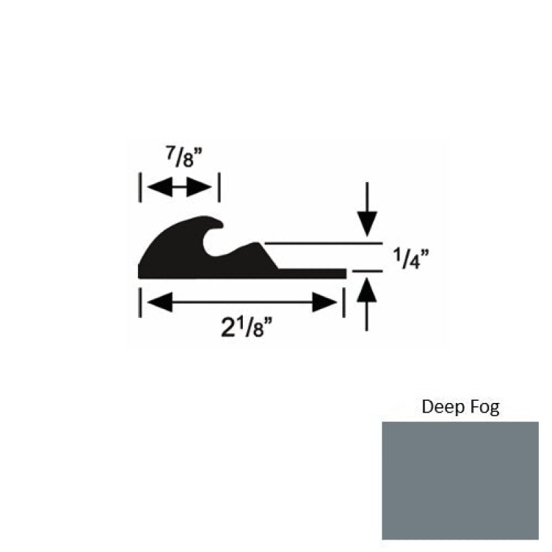 Solid 41 Deep Fog Rubber Tackless Carpet Bar - 2 1/8" X 9 Ft (108") X 1/4"