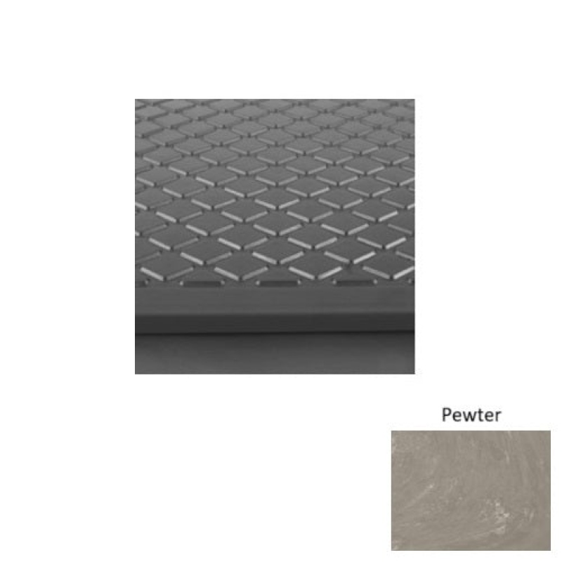 Marbleized 30 Pewter Diamond Rubber (Sq) Stair Tread - Textured