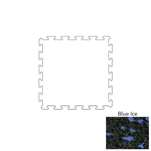 Prime Sports Blue Ice 20% Epdm Chip Color Rubber Interlocking Tile - Smooth