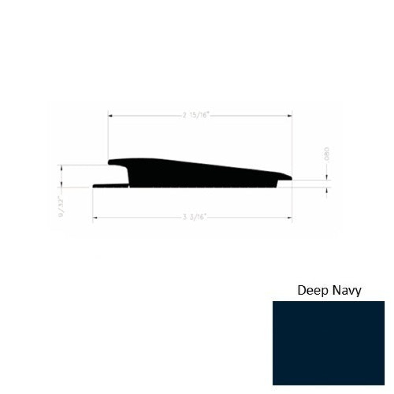 Solid 73 Deep Navy Rubber Rolling Traffic Transition - 3 3/16" X 9 Ft (108") X 1/4" - 0.080"
