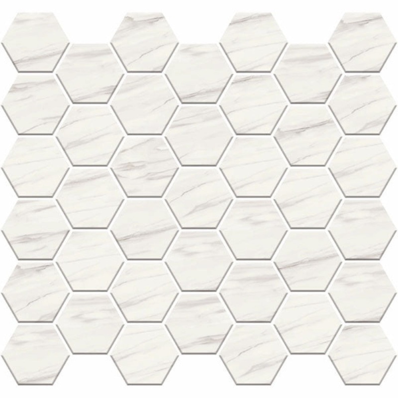 Carrara Select Carrara Venato Porcelain Mosaic - 2" Hexagon