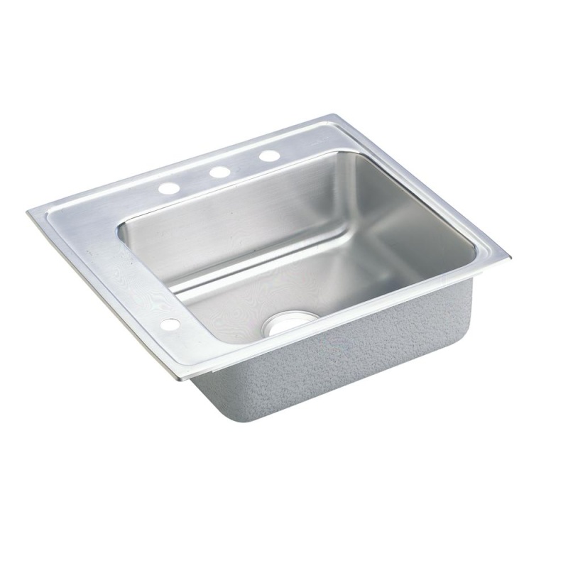 Drkadq2522552lm Lustertone Classic Stainless Steel Drop In Single Bowl Kitchen Sink - 25" X 22" X 5 1/2" - Stainless Steel