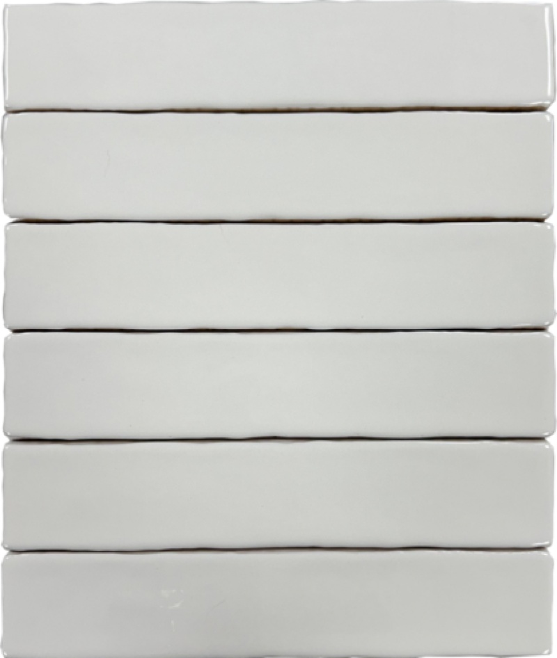 Rustic White Ceramic Tile - Polished - 2" x 10"