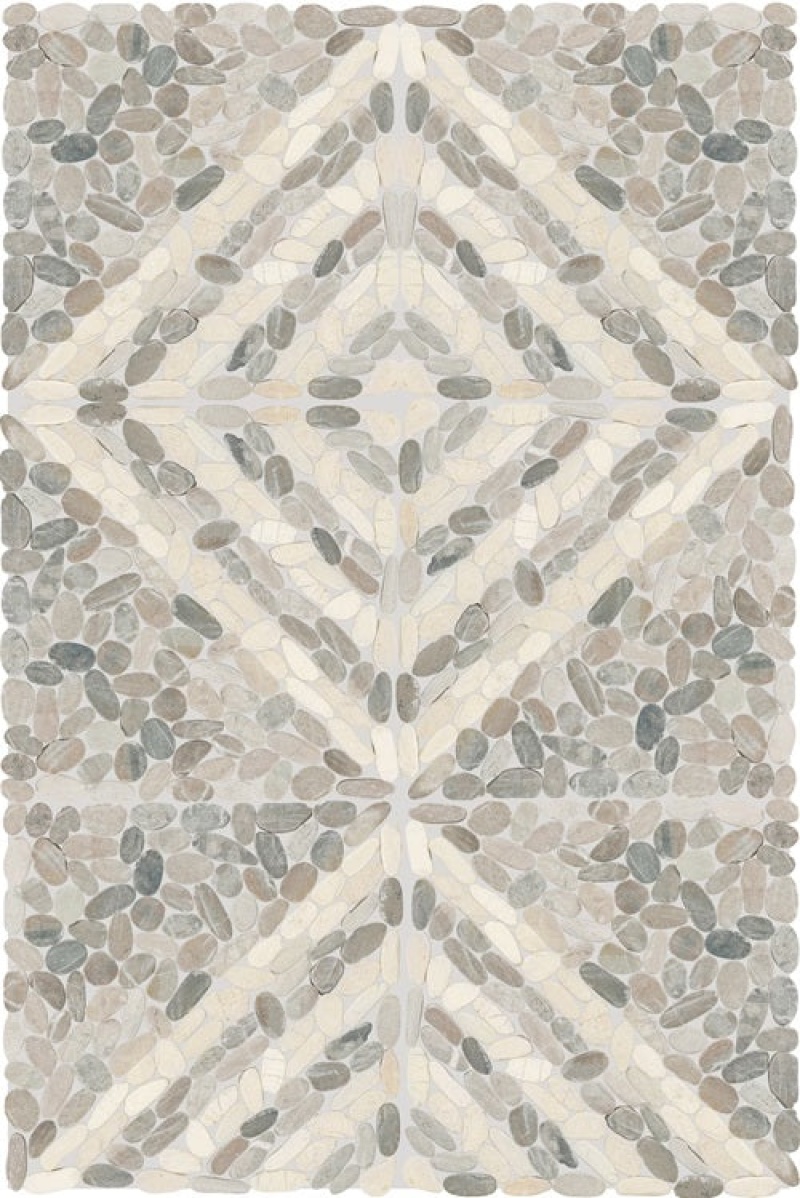 Pebble Oasis Coal Pebble Mosaic - Striped - Tumbled