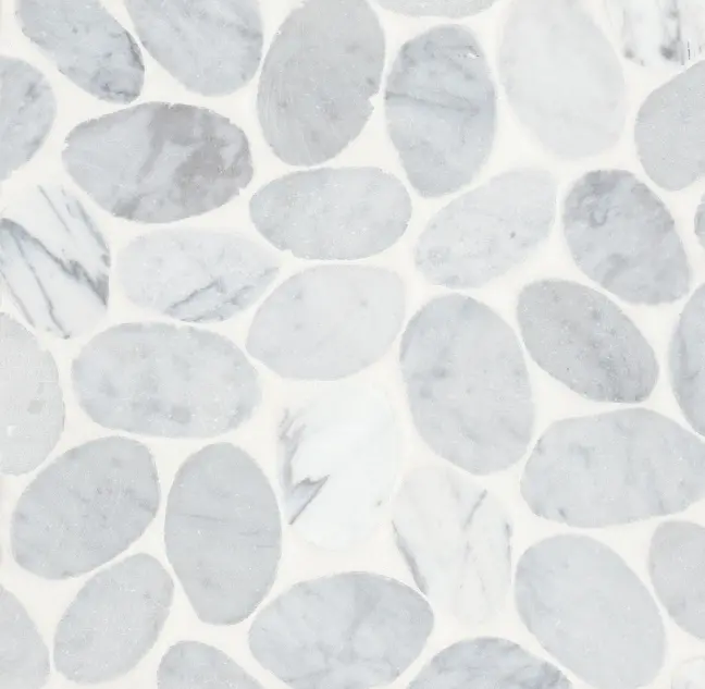 Waterbrook White Carrara Medium Sliced Natural Stone Mosaic