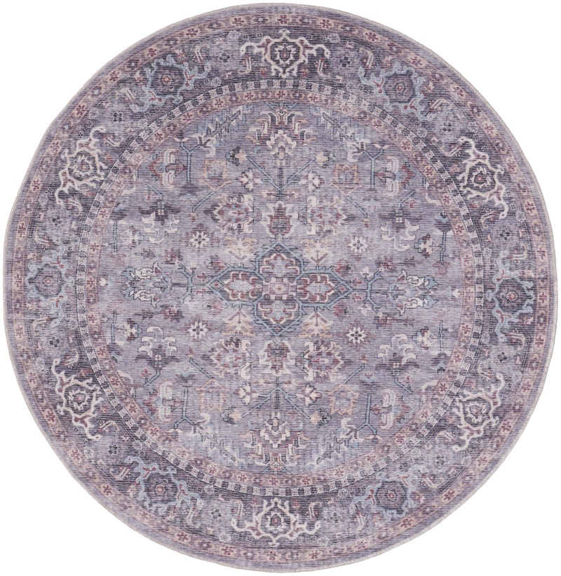 Grey Cotton Blend Vintage Area Rug