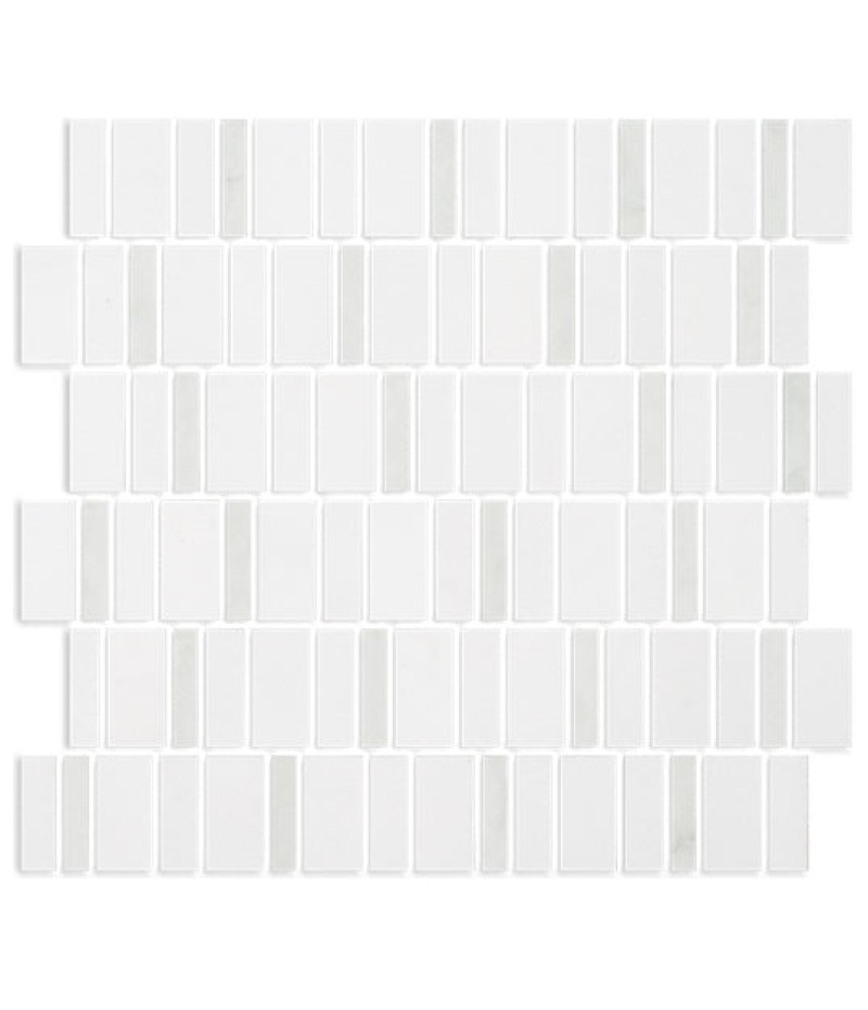 Tesoro Metro Blend Thassos Green Natural Stone Mosaic