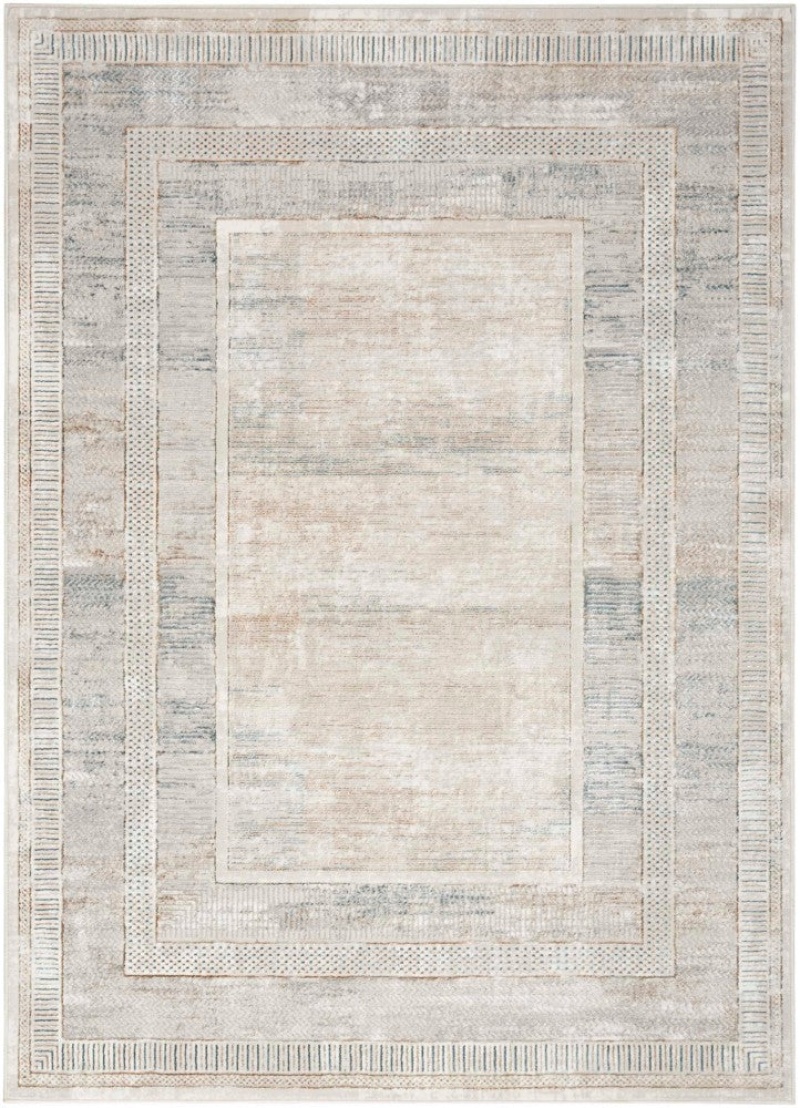 Glitz Ivory Multicolor Polyester Area Rug, 9 Ft x 12 Ft