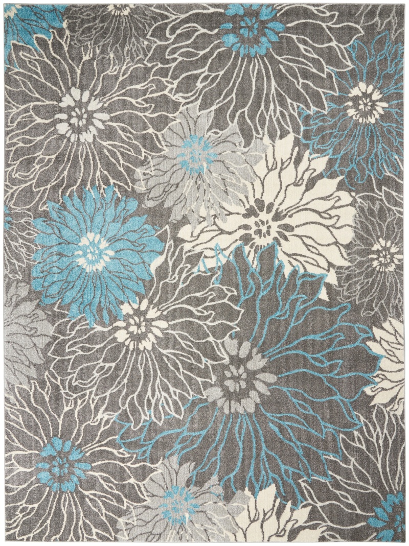 Passion Psn17 Charcoal / Blue Area Rug