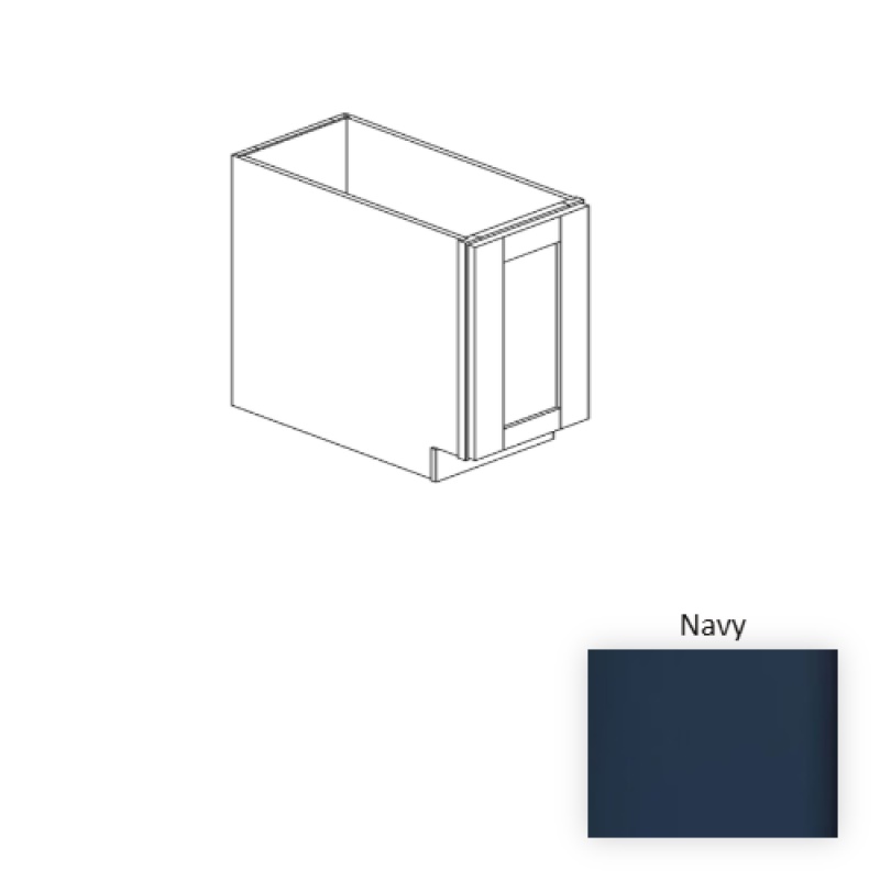 Navy Wood Kitchen Base Cabinet