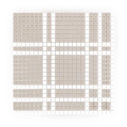 The Press Beige Glass Mosaic - 1/2" Mini Square - Matte