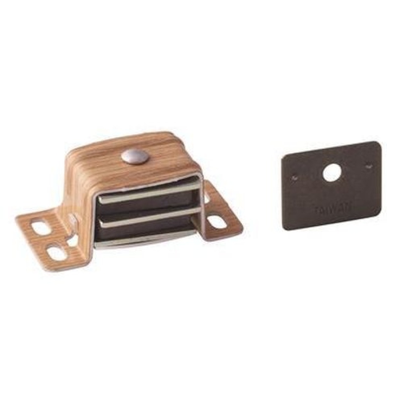 Aluminum Magnetic Cabinet Catch - Wood Grain - 2 1/16" (52 Mm) Length