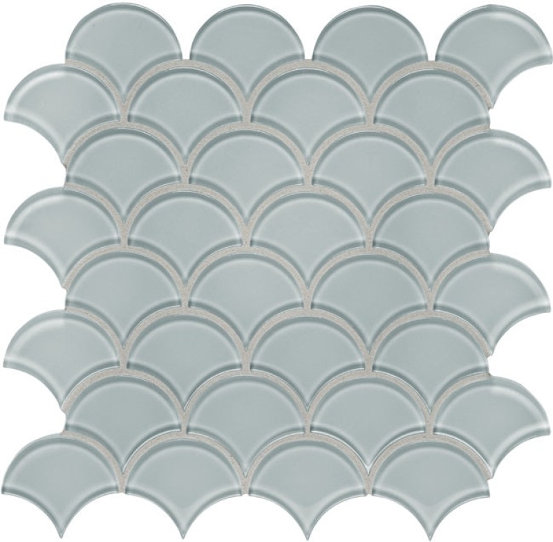 Aquatica Element Cloud Glass Mosaic - Scallop - Glossy