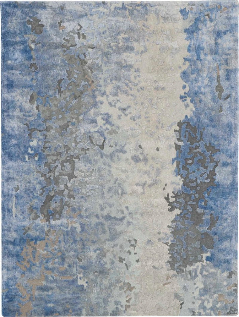 Prismatic Denim Wool Blend Contemporary Area Rug