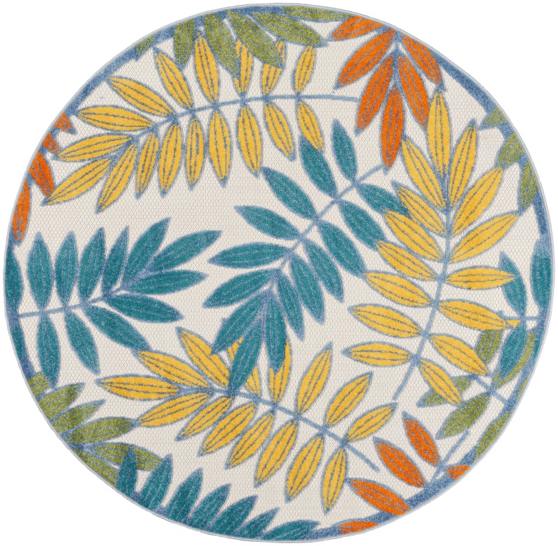 Aloha Ivory / Multi Polypropylene Tropical Area Rug