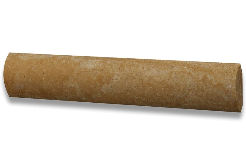 Golden Sienna Travertine Liner - 1" X 6" Quarter Round - Unfilled & Honed
