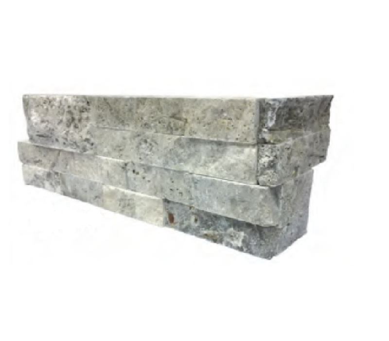 Antique Gris Travertine Ledgestone - Tumbled - 6" x 24"