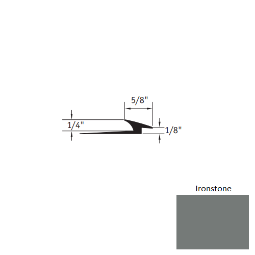 Johnsonite Ironstone Vinyl Moulding / Trim - 5/8" X 12 Ft (144") X 1/4" - 1/8" Slim Line Transition - Slim Line Transition