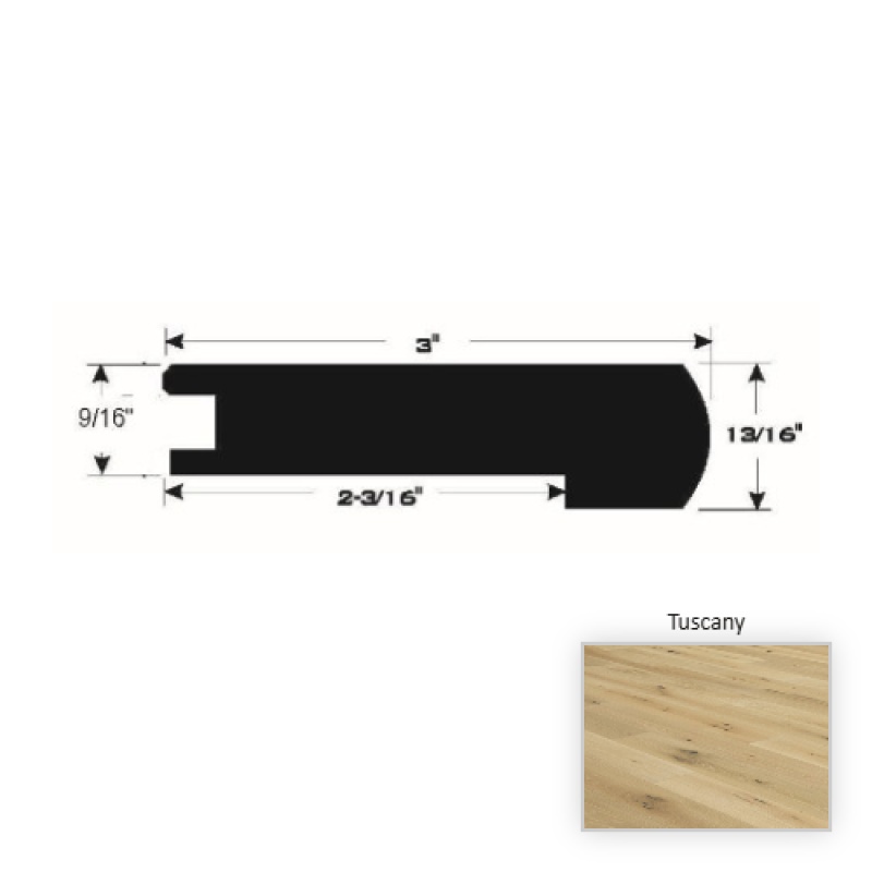 D'vine French White Oak Tuscany 90" Flush Stair Nose