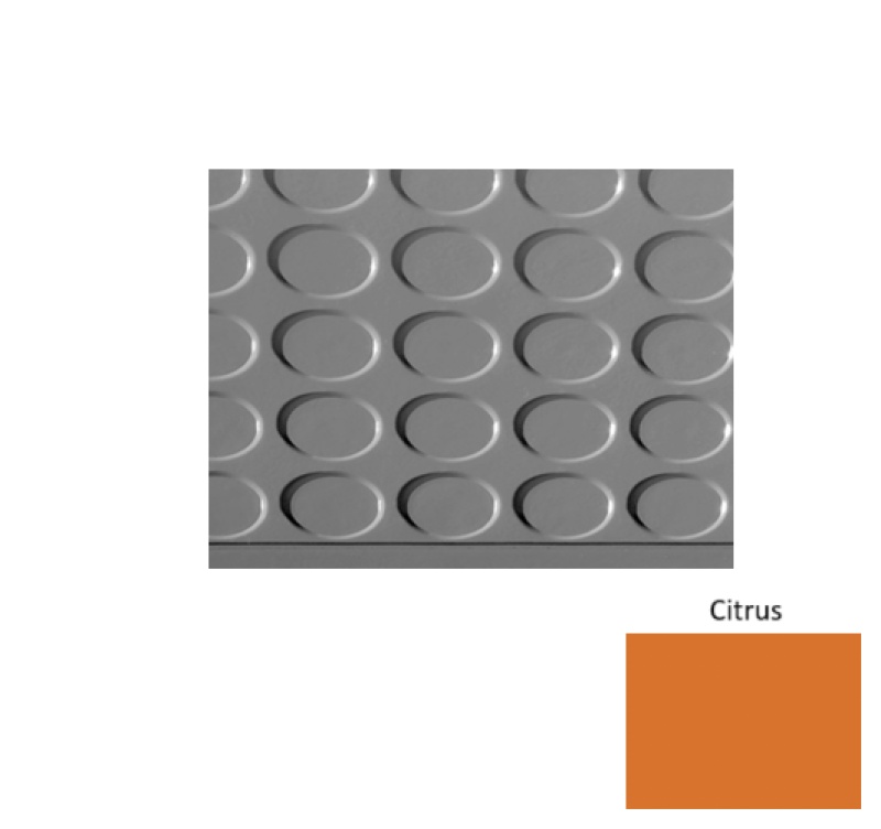 Solid 97 Citrus Vantage Raised Circular 15 Inch Depth Rubber (Sq) Stair Tread - Textured