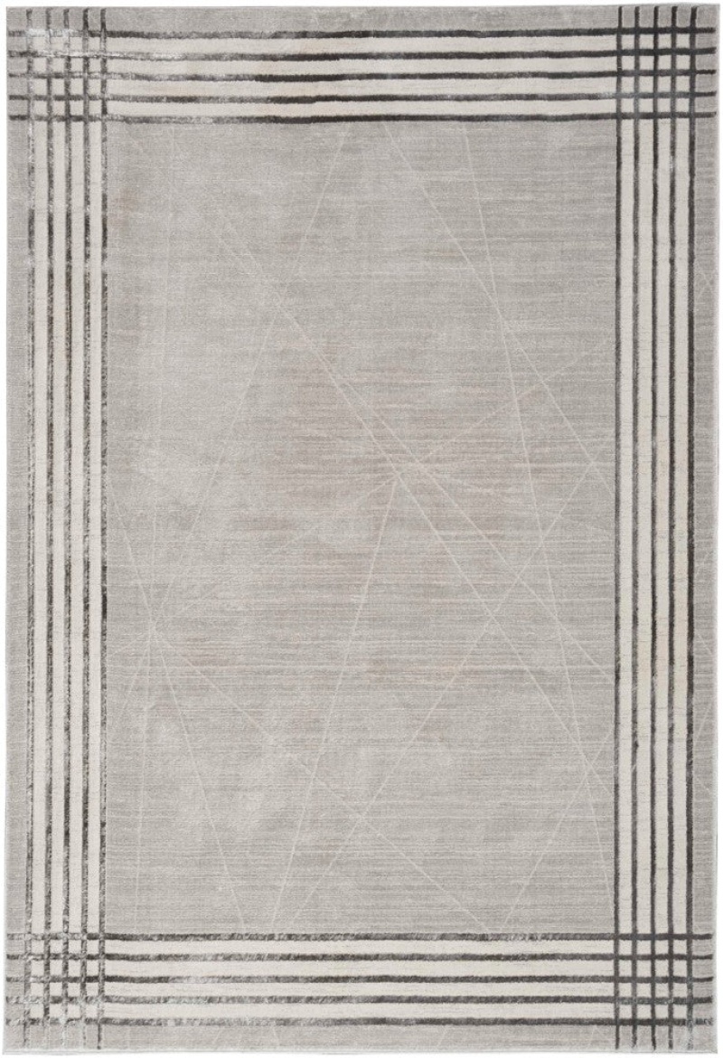 Desire Grey Silver Dsr01 Polyester Contemporary Area Rug - 5 Ft X 7 Ft - Grey Silver