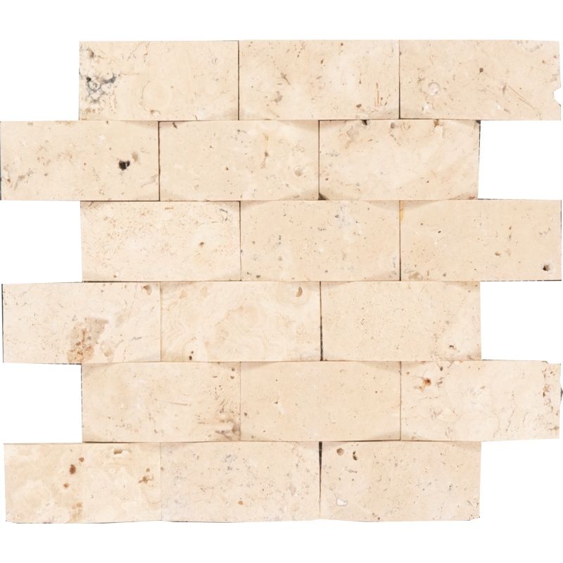 Extra Light Braid Travertine Mosaic - 2" X 4" - Honed