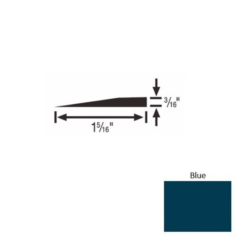 Solid 23 Blue Rubber Reducer Strip - 1 5/16" X 9 Ft (108") X 3/16"