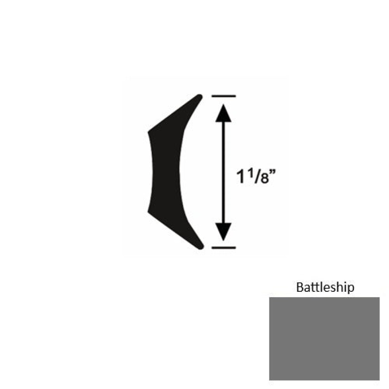 Solid 44 Battleship Rubber Fillet Strip 1 1/8" x 9 Ft
