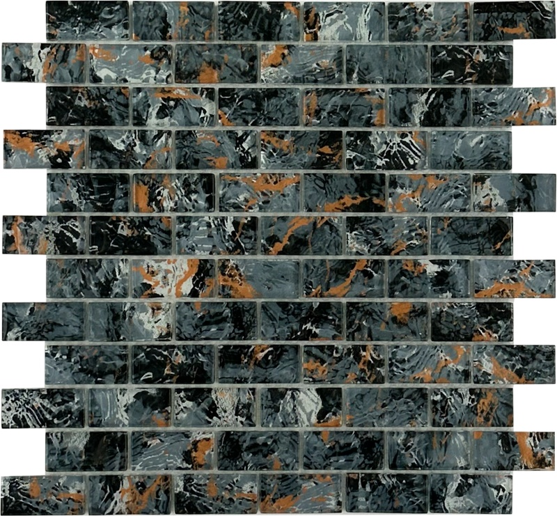 Blackbeards Loot Glass Mosaic - 1" X 2" Brick - Polished