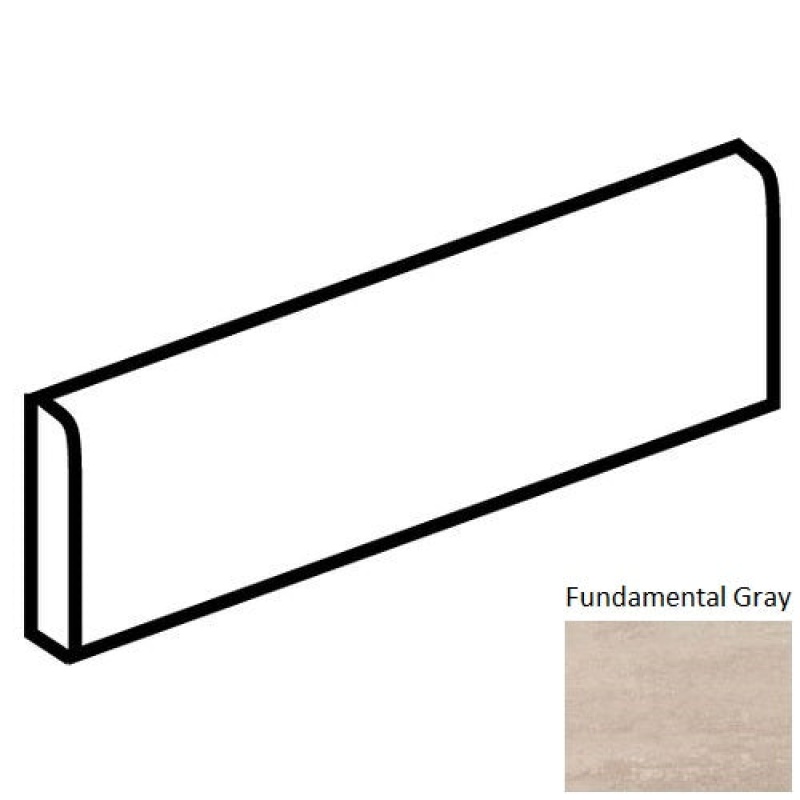 Theoretical Fundamental Gray Porcelain Floor & Wall Trim - 3" X 12" Bullnose - Matte