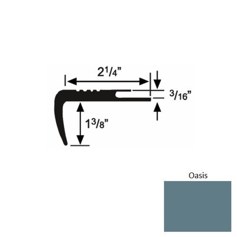 Solid 17 Oasis Rubber Undercut Carpet Nosing (Sq) - 2 1/4" X 9 Ft (108")