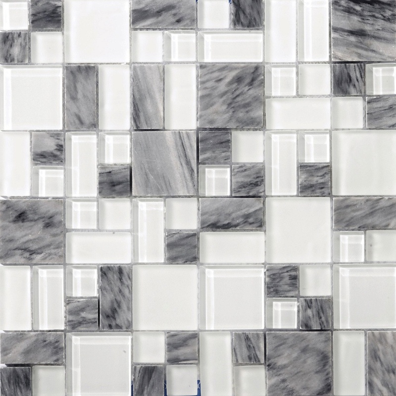 Lucente Grazia Blend Stone & Glass Mosaic - Pattern - Glossy & Matte