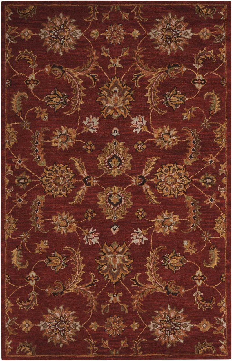Brick Wool Traditional Area Rug