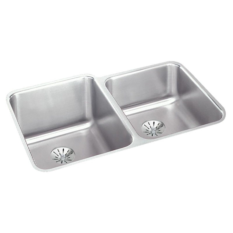 Eluhad312045rpd Lustertone Classic Stainless Steel Undermount Double Bowl Kitchen Sink - 31 1/4" X 20 1/2" X 4 3/8" - Stainless Steel