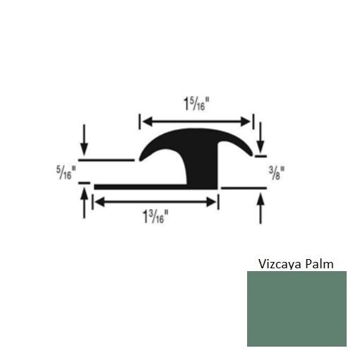 Flextones Vizcaya Palm Vinyl 160 Ceramic / Wood Carpet Transition - 3/8" X 12 Ft - Thermoplastic