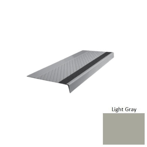 Flextones Light Gray Type 685 With Flush Carborundum Strip Distinct Designs Rubber - 12" X 72" Stair Tread - Diamond Profile Design