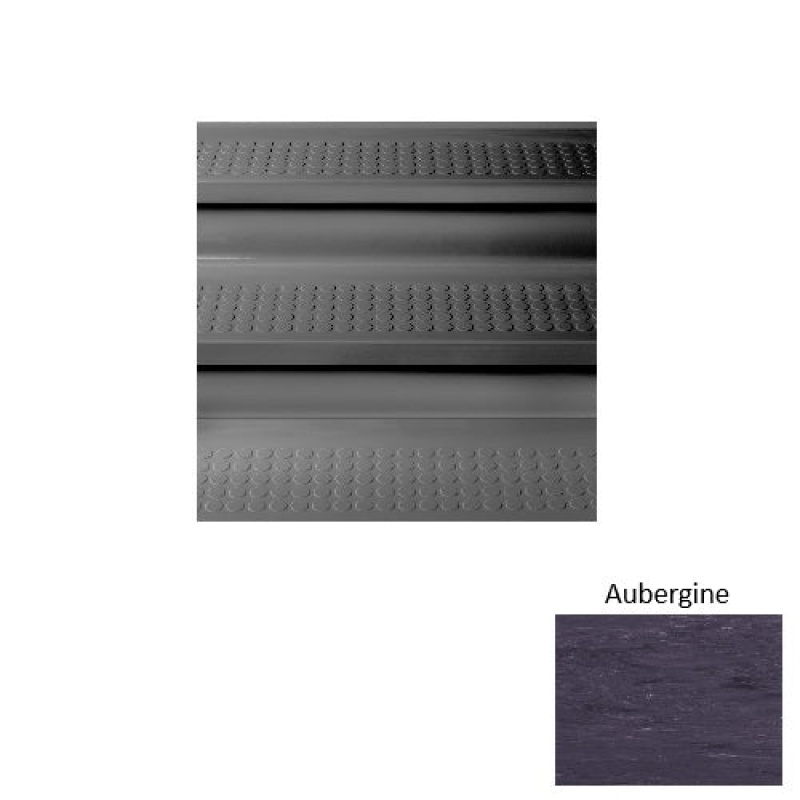 Marbleized Aubergine Stair Tread With Riser - Textured