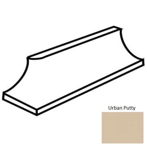 Keystones Unglazed Mosaic Urban Putty Porcelain Floor & Wall Trim - 1" X 2" Cove Base Outcorner - Matte
