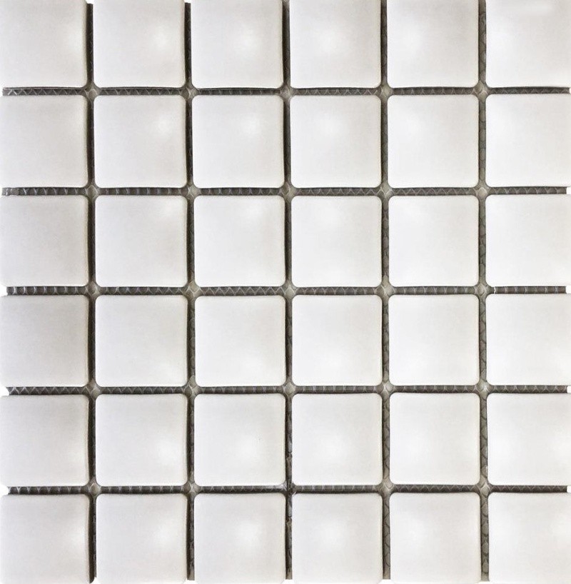 Pillow White Ceramic Mosaic - 1.75" x 1.75" Matte
