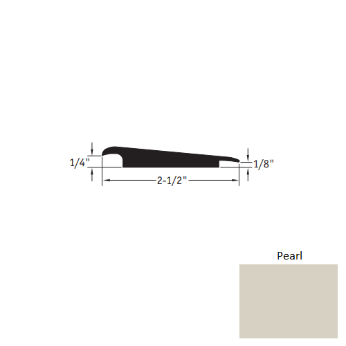 Johnsonite Pearl Vinyl Moulding / Trim - 2 1/2" X 12 Ft (144") X 1/4" - 1/8" Wheeled Traffic Transition - Wheeled Traffic Transition