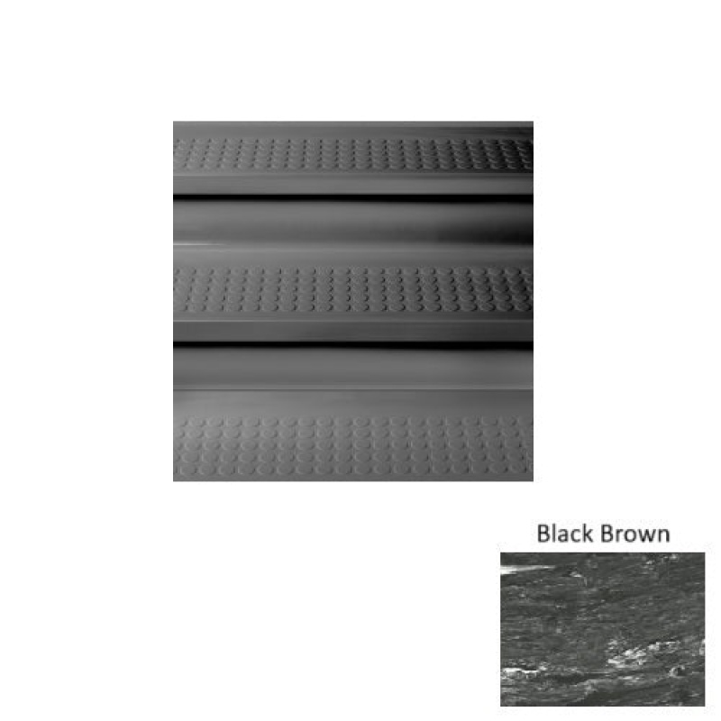 Marbleized 98 Black Brown Vantage Raised Circular Rubber (Sq) Stair Tread - Textured