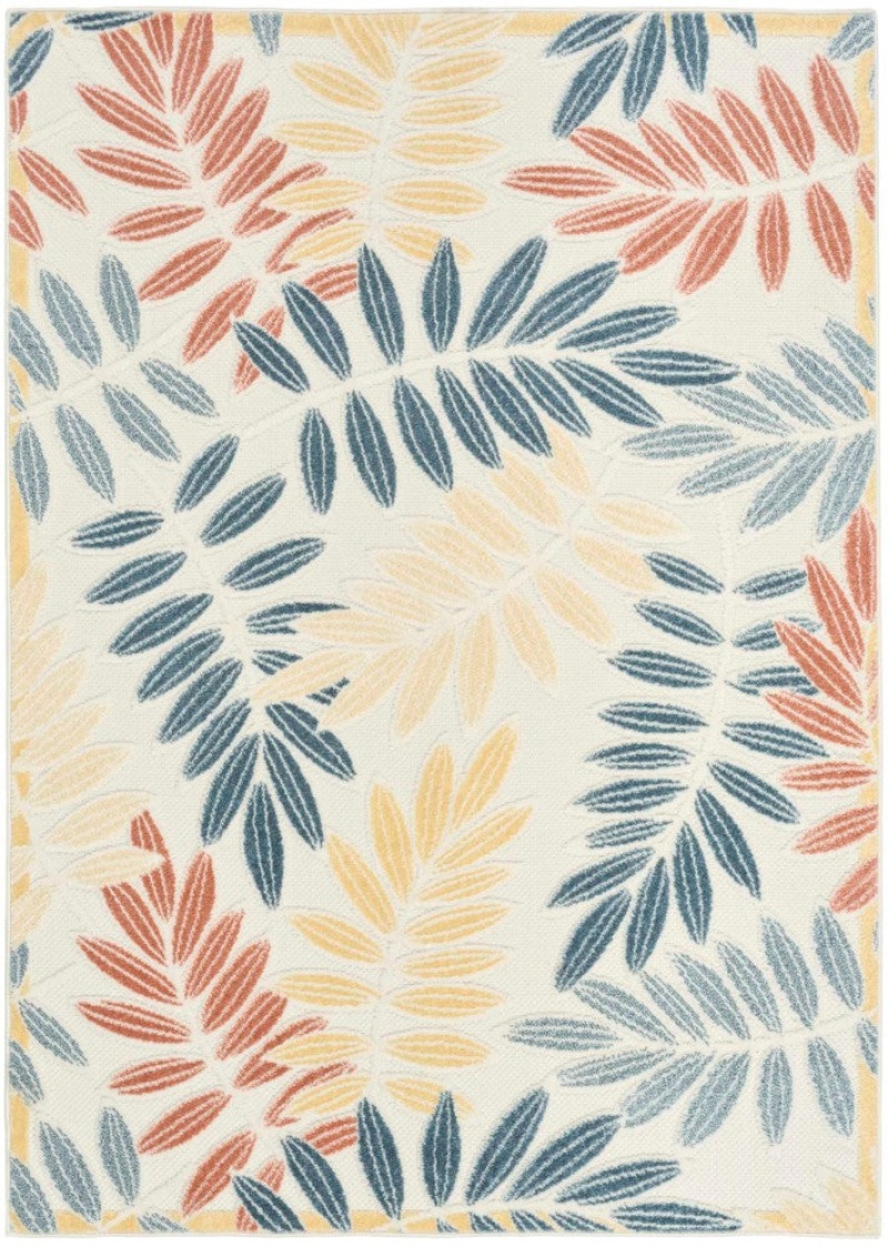 Aloha Ivory Blue Area Rug